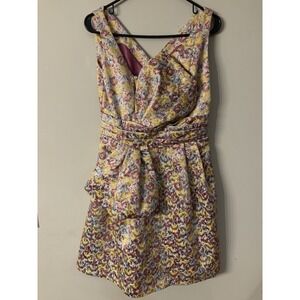 Zac Posen for Target Dress 9 JRS Multi Floral Metallic Brocade Formal Shimmering